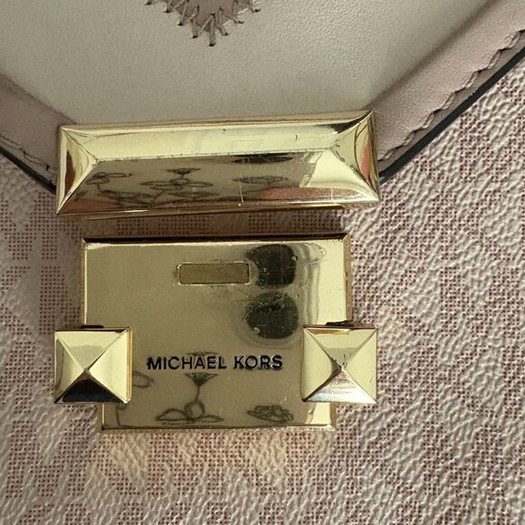 Michael Kors Rose Signature Coated Canvas and Leather Whitney Shoulder Bag - Picture 9 of 14